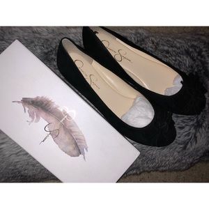 Jessica Simpson Black Suede Madian Flats